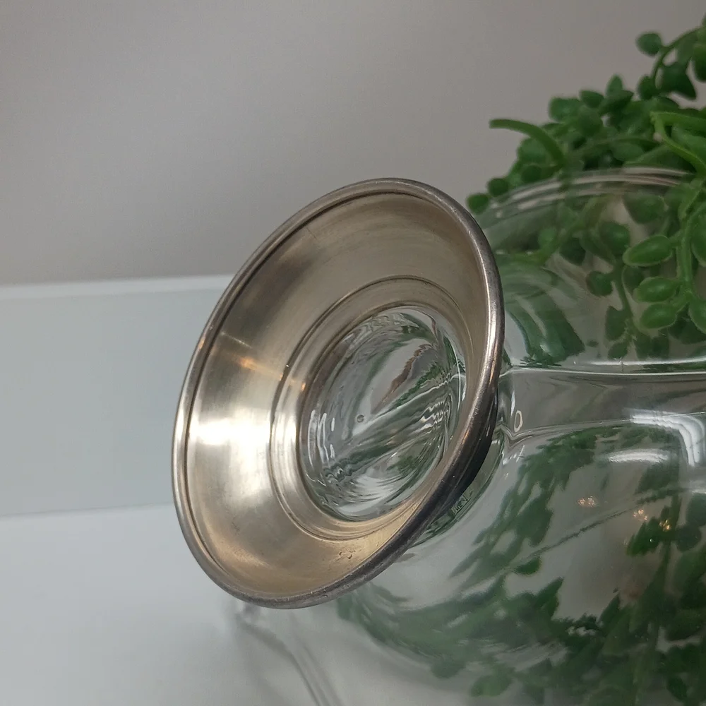 Sterling Silver Base, Elegant Divided Glass Bowl
